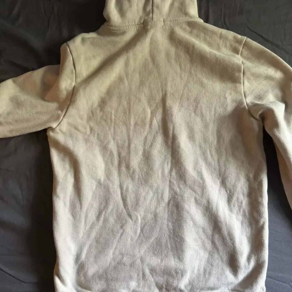 True Religion Brand Jeans Logo Pullover Hoodie Cream Men's Size S